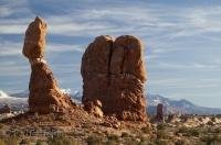 The Balanced Rock in Arches National Park in Utah, USA.