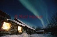 Northern Light Picture of a old Cabin in Alaska