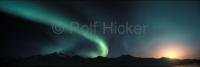 Panoramic Photo of Solar Storms in Northern Alaska, also called Northern Lights or Aurora Borealis