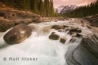 The rapids of a pristine river called Mistaya River situated in the Banff National Park of Alberta, Canada.