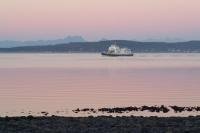 Stock photo of BC ferries seen from Port McNeill in British Columbia, Canada.