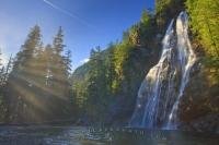 The glorious Virgin Falls are a beautiful hidden gem near the town of Tofino on the West Coast of Vancouver Island in BC, Canada. The journey to this well hidden waterfall requires a sturdy vehicle and a sense of adventure.