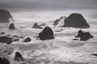 The rugged rocks along the Pacific Coast of California, USA.