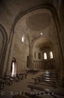 The interior of the impressive church of Castillo De Loarre in Huesca, Aragon in Spain, Europe.