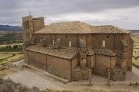 The impressive Colegiata de Santa Maria in the village of Bolea, Huesca in Aragon, Spain in Europe.