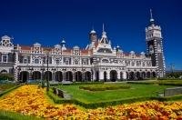 The historic Dunedin Railway Station in Otago on the South Island of New Zealand.