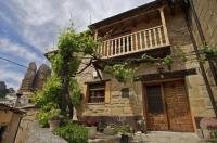 A picture of a stone house in the village of Aguero in Huesca, Aragon in Spain, Europe.