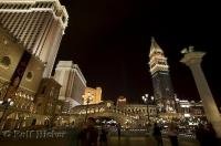 The towering buildings of The Venetian Resort Hotel Casino in Las Vegas, Nevada.
