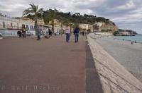 The waterfront walkway in the Old Town of Nice on the French Riviera in the Provence, France in Europe.