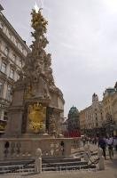 In the center of Graben Square in Vienna, Austria, the sixty-nine foot Pestsaule statue is proudly displayed for all to see.