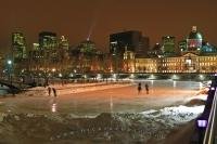 Stock Photo of Ice Skating in Old Montreal