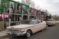 A couple of Ford Edsel cars are an interesting attraction along the Historic Route 66 in Seligman, Arizona.