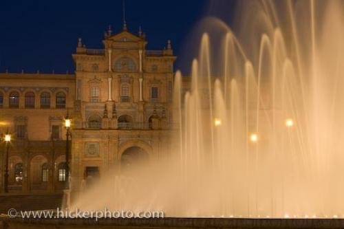 Photo: 
Beautiful Plaza De Espana Night Sevilla Andalusia Spain