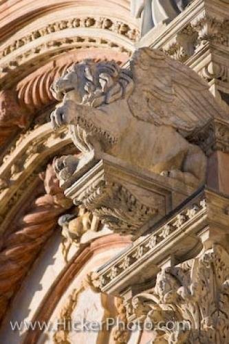 Photo: 
Lion Details Facade Siena Duomo Cathedral Siena Tuscany Italy