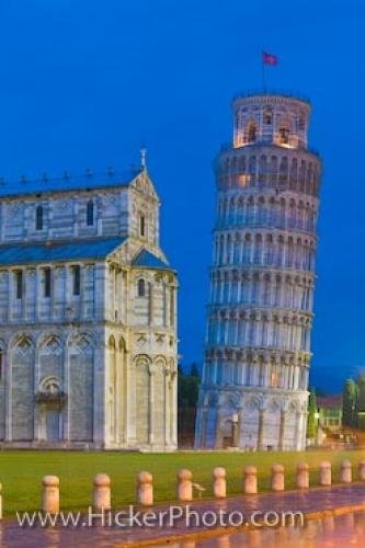 Photo: 
Leaning Tower Duomo Dusk Pisa Italy