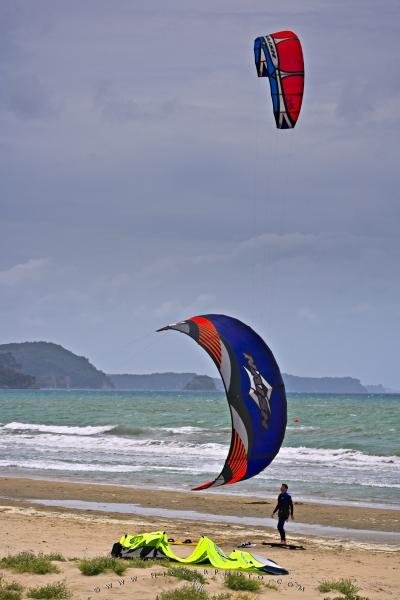Photo: 
Kite Boarding Recreation Orewa Beach North Island New Zealand