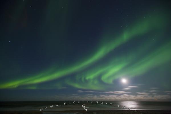Photo: 
Moon Picture Northern Lights Hudson Bay Manitoba Canada