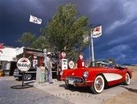 An old gas station along the historic Route 66 in Arizona, USA.