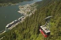 View from the Mount Roberts Tramway looking down into Juneau, Southeast Alaska