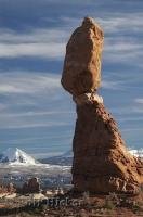 The famous Balanced Rock situated in Arches National Park in Utah, USA.