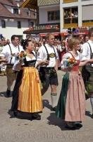 A group of local residents perform a Bavarian dance at the Maibaumfest in Putzbrunn, Germany.
