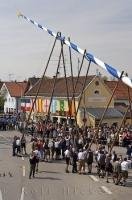 The pole raising is the main event at this Bavarian festival in Putzbrunn, South Bavaria.