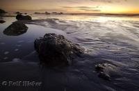 A sunset photo at Ruby Beach in the Olympic National Park of Washington, USA.