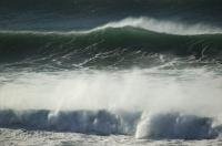 The power of the Pacific Ocean was clearly visible by these big waves at Cannon Beach in Oregon, USA.