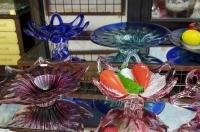 Bohemian glass art is just one of the beautiful items found at the market along the cobbled lane to the Karlstein Castle in the Czech Republic in Europe.