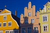 The colourful facades of the buildings in the old town district of Landshut, the capital city of Lower Bavaria, Germany are just one of the many reasons why the city is a popular destination for tourists especially those interested in architecture.