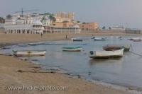 The waterfront of Cadiz City in Andalusia, Spain can be extremely busy during the day but as evening approaches many tourists find other attractions to see.
