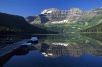 A peaceful morning on Cameron Lake in the Waterton Lakes National Park of Alberta, Canada.