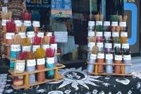 The shops in Chinatown in downtown Toronto, Ontario has many scents of incense on display.