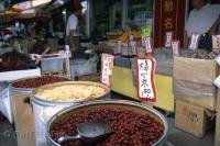 An array of produce and chinese food available at the Chinatown Markets in Toronto, Canada.
