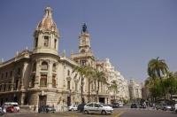 The classic town hall in the city of Valencia in Spain, Europe is just one of the many interesting buildings throughout the entire city.