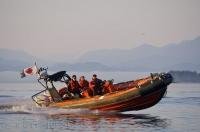 The Canadian Coast Guard utilize zodiac boats for rapid response to emergencies.