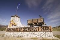 Located at the entrance of the Crowsnest Pass is this elaborate sign in Alberta, Canada.