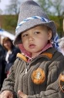 This cute boy is enjoying the festivities of the Bavarian Maibaumfest held in Putzbrunn, Germany.