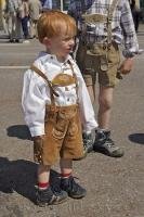 A cute little boy during the Maibaumfest in Putzbrunn, Germany.