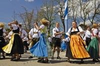 A group perform the moves during a dance routine in Putzbrunn, Germany.
