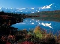 Denali National Park with Wonder Lake in Autumn, a famous Alaska vacation destination