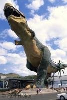 The world's largest model dinosaur, a Tyrannosaurus Rex located in the town of Drumheller, Alberta, Canada.