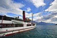 An Edwardian vintage twin screw steamer which has been plying the waters of Lake Wakatipu since February 24, 1912, the TSS Earnslaw departs from Queenstown daily during the summer months.