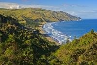 A hidden treasure along the East Coast of New Zealand's South Island, Gore Bay near Cheviot features a beautiful sandy beach lapped by the waters of the South Pacific Ocean.
