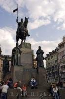 The Patron Saint of Bohemia is represented in an equestrian monument in Wenceslas Square, Prague, Czech Republic.