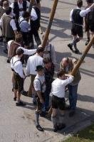 Gentlemen awaiting the festivities of the Maibaumfest, a historic European festival of Putzbrunn, Germany.