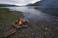 There is nothing like spending a vacation around a campfire on the peaceful shores of Nimpkish Lake on Northern Vancouver Island in British Columbia.