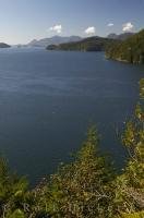 An aerial view of Nootka Sound on Vancouver Island in British Columbia, Canada.