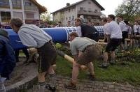 A photo of an annual festival held each May in the town of Putzbrunn, Southern Bavaria, Germany.