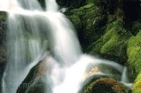 The cool refreshing sound of flowing water from a waterfall in the Banff National Park in Alberta, Canada.